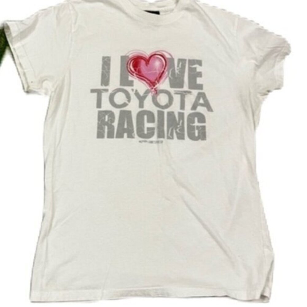 NASCAR women’s short sleeve T-shirt white pink Toyota size XL